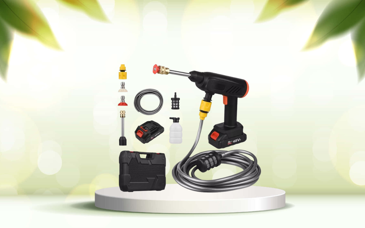 Scopri la pistola idropulitrice portatile: pulizia professionale ovunque senza fatica